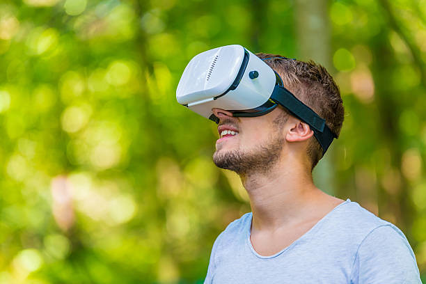 Image of man wearing a VR headset