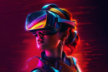 Image of woman wearing a VR headset