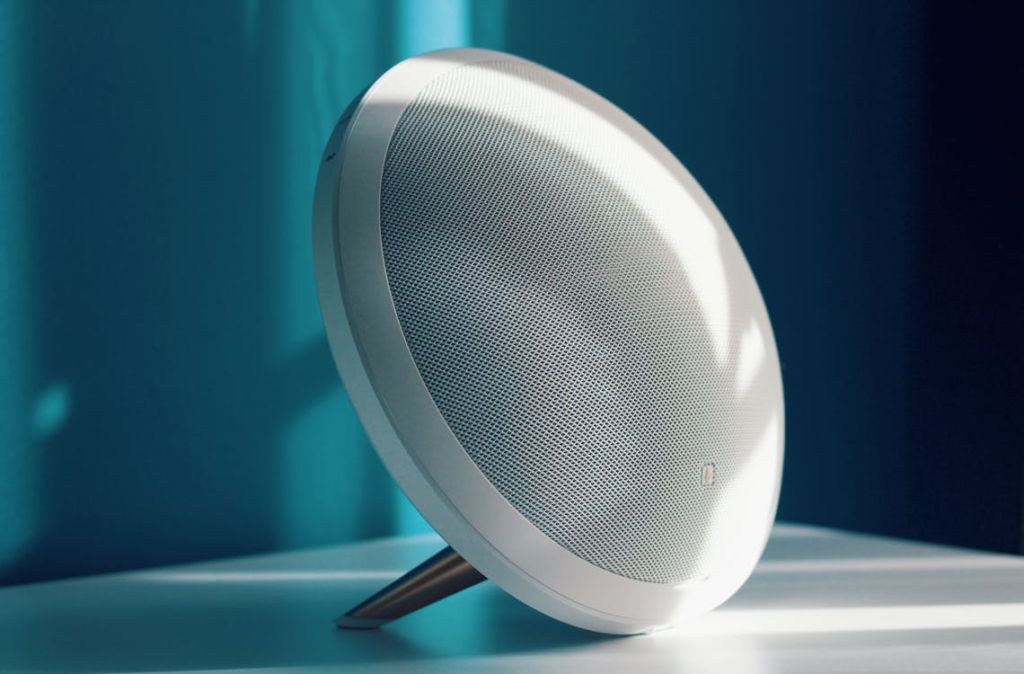 A wireless Bluetooth speaker